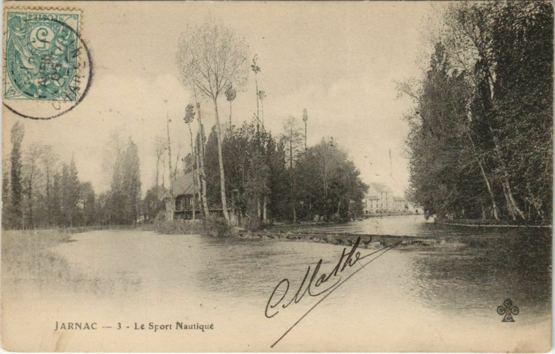 Carte postale ancienne Jarnac Sport Nautique France à Jarnac