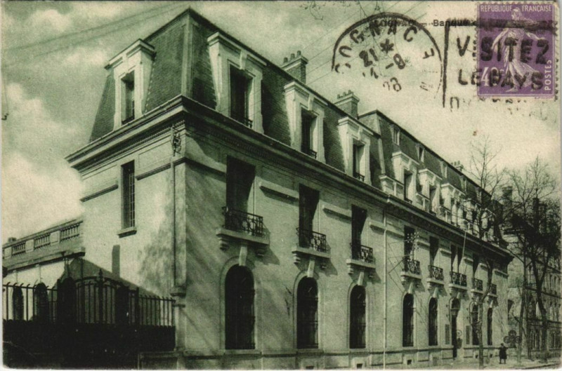 Carte postale ancienne Cognac- Banque France à Cognac