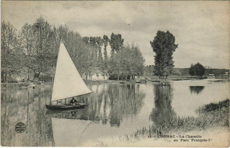 Carte postale ancienne Cognac- La Charente au Parc Francois 1er France à Cognac