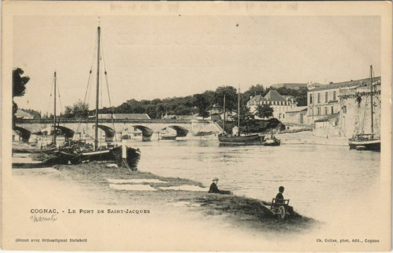 Carte postale ancienne Cognac- Le Pont de Saint-Jacques France à Cognac