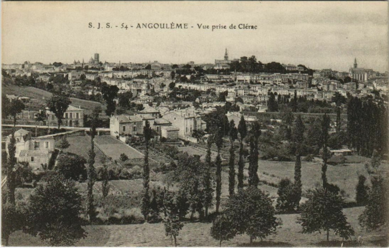 Carte postale ancienne Angouleme- vue prise de Clerac France à Angoulême