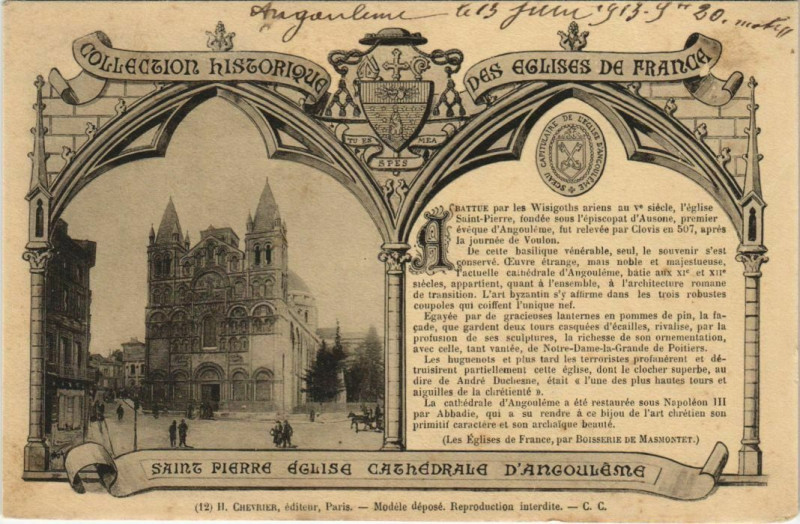 Carte postale ancienne Angouleme- Cathedrale Saint Pierre France à Angoulême