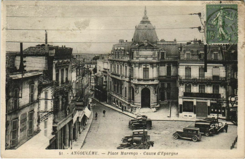 Carte postale ancienne Angouleme- Place Marengo France à Angoulême