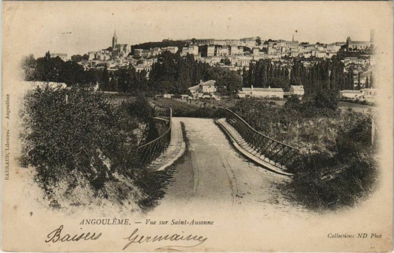 Carte postale ancienne Angouleme- vue sur Saint Ausonne France à Angoulême
