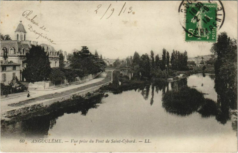 Carte postale ancienne Angouleme- vue prise du Pont de Saint-Cybard France à Angoulême