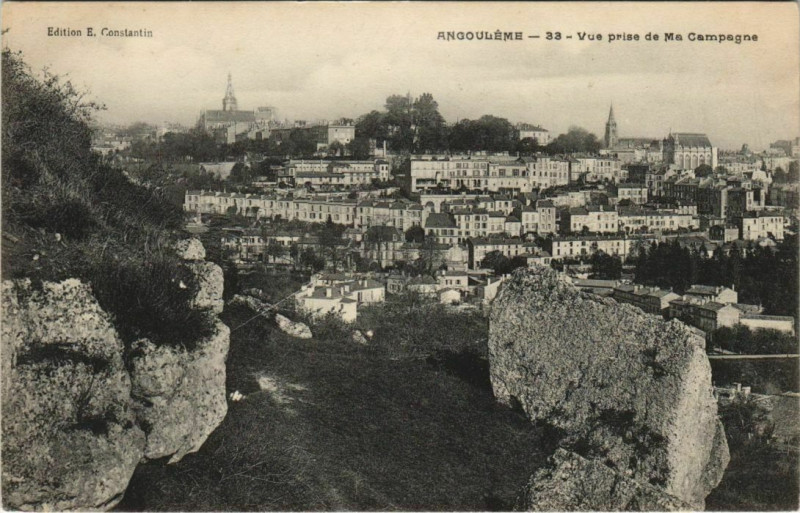 Carte postale ancienne Angouleme- vue prise de Ma Campagne France à Angoulême