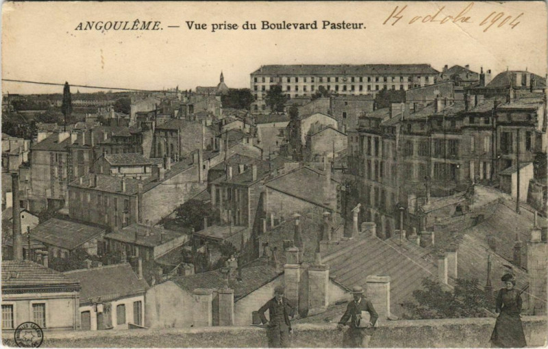 Carte postale ancienne Angouleme- vue prise du Boulevard Pasteur France à Angoulême