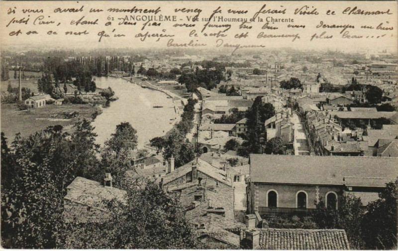 Carte postale ancienne Angouleme- vue sur l'Houmeau France à Angoulême