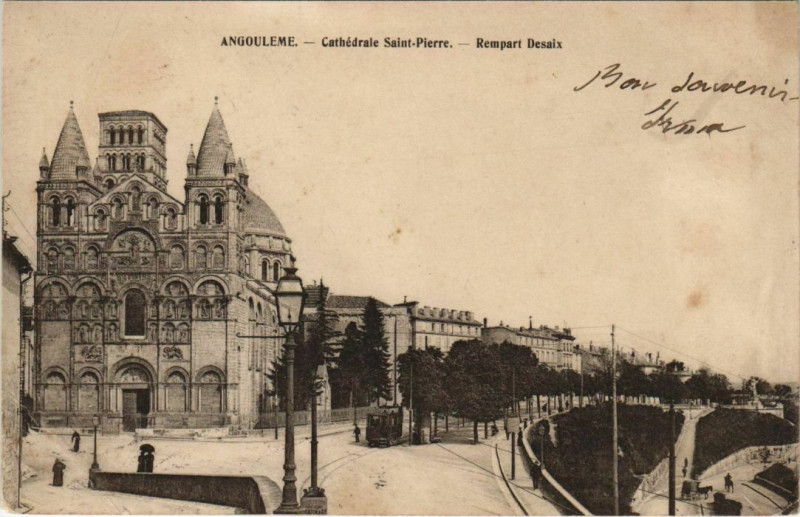 Carte postale ancienne Angouleme- Cathedrale Saint Pierre ,Rempart Desaix France à Angoulême