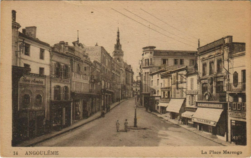 Carte postale ancienne Angouleme- La Place Marengo France à Angoulême