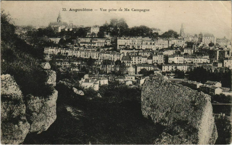 Carte postale ancienne Angouleme- vue prise de Ma Campagne France à Angoulême