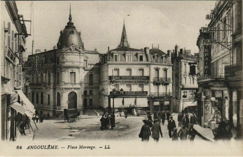 Carte postale ancienne Angouleme- Place Marengo France à Angoulême