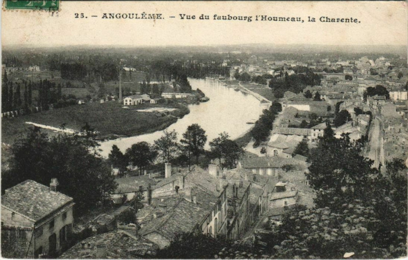 Carte postale ancienne Angouleme- vue du faubourg l'Houmeau France à Angoulême