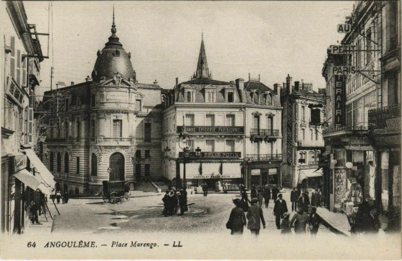 Carte postale ancienne Angouleme- Place Marengo France à Angoulême