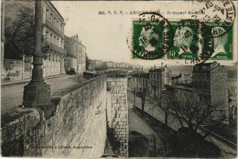 Carte postale ancienne Angouleme- Rempart du Midi France à Angoulême