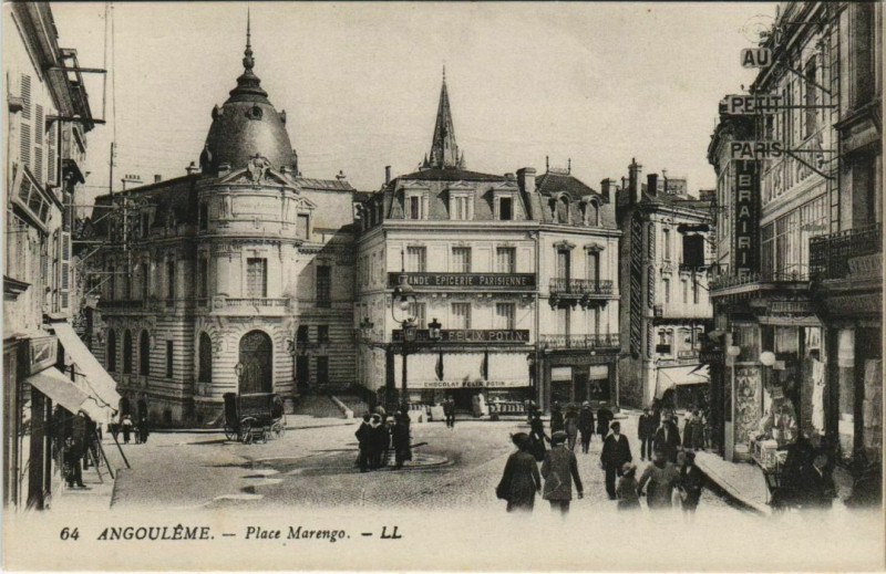 Carte postale ancienne Angouleme- Place Marengo France à Angoulême