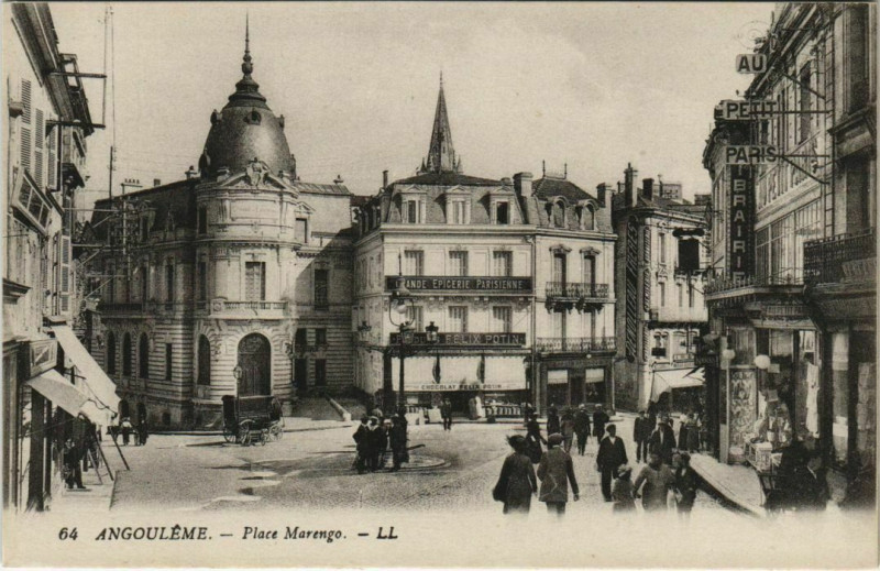 Carte postale ancienne Angouleme- Place Marengo France à Angoulême