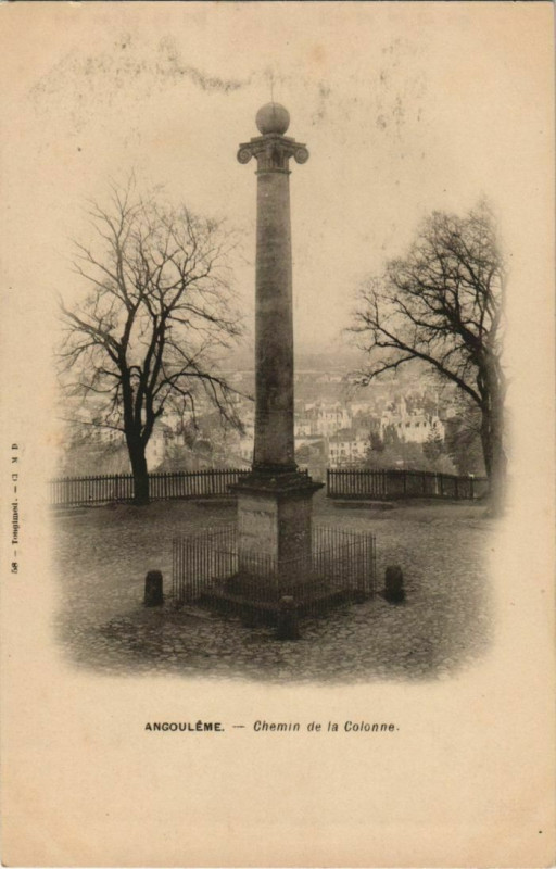 Carte postale ancienne Angouleme- Chemin de la Colonne France à Angoulême