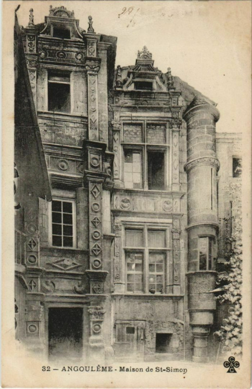Carte postale ancienne Angouleme- Maison de Saint-Simon France à Angoulême