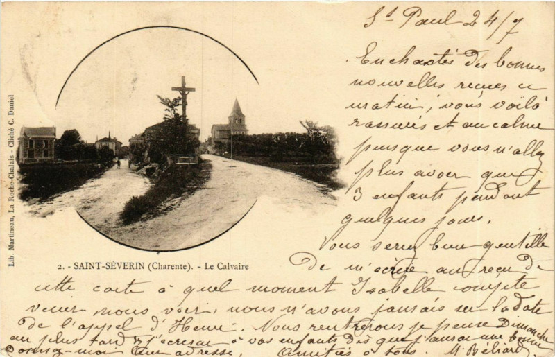 Carte postale ancienne Charente Saint-Séverin Le Calvaire à Saint-Séverin