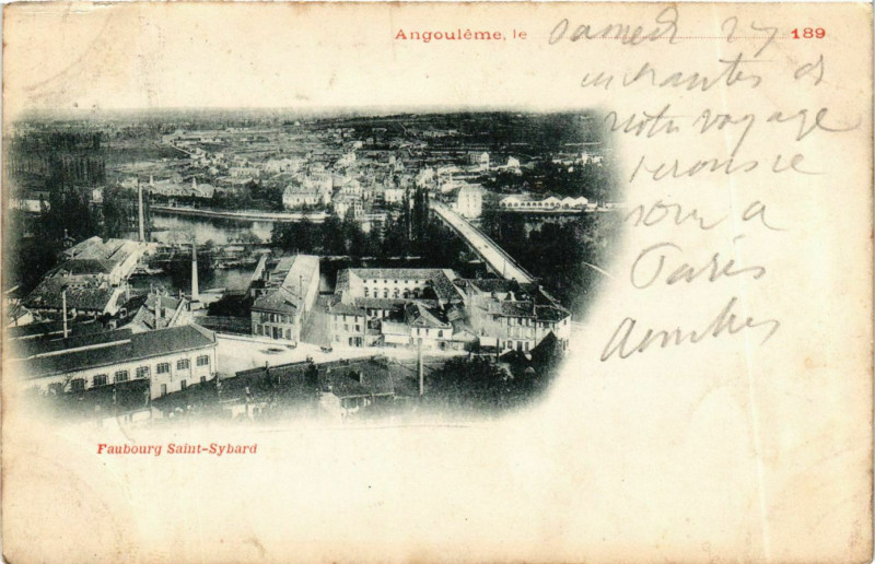 Carte postale ancienne Angouleme FauBOURG Saint-Sybard à Angoulême