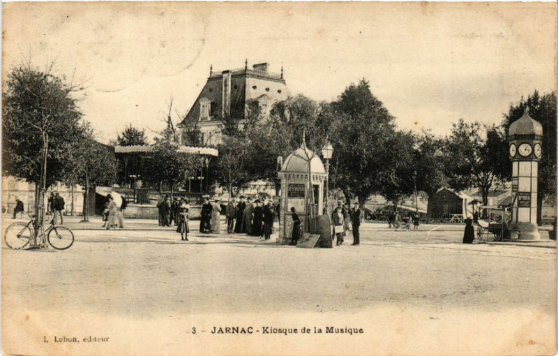 Carte postale ancienne Jarnac - Kiosque de la Musique à Jarnac