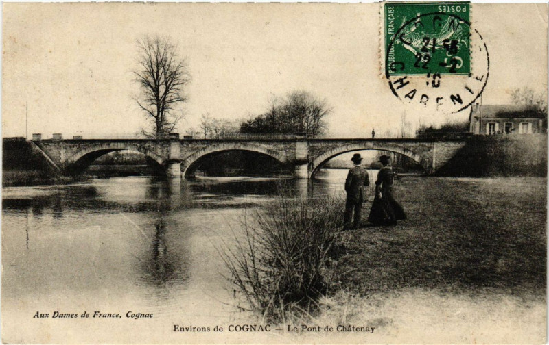 Carte postale ancienne Environs de Cognac - Le Pont de Chatenay à Cognac