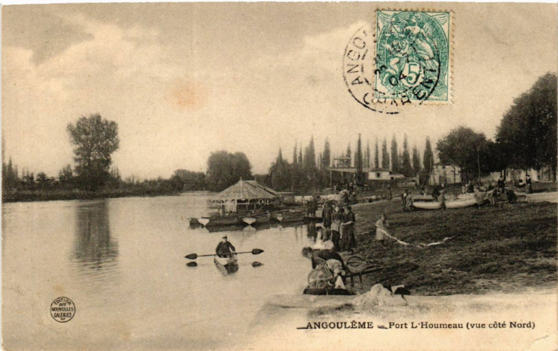 Carte postale ancienne Angouleme - Port L'Houmeau (vue coté Nord) à Angoulême