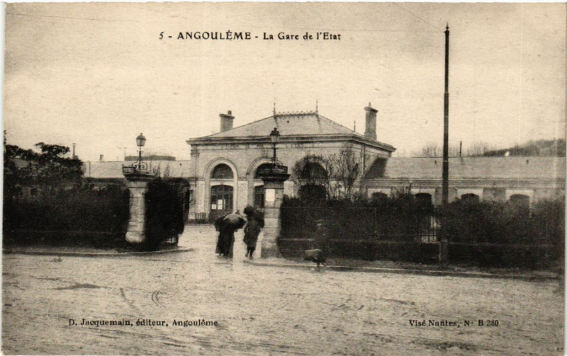 Carte postale ancienne Angouleme - La Gare de l'Etat à Angoulême