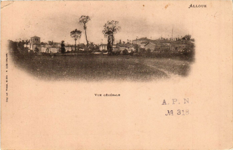 Carte postale ancienne Alloue - Vue Générale à Alloue