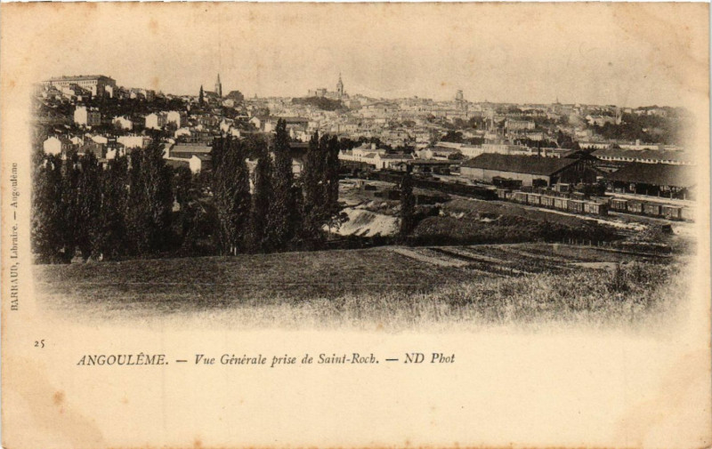 Carte postale ancienne Angouléme - Vue Générale de Saint-Roch à Angoulême