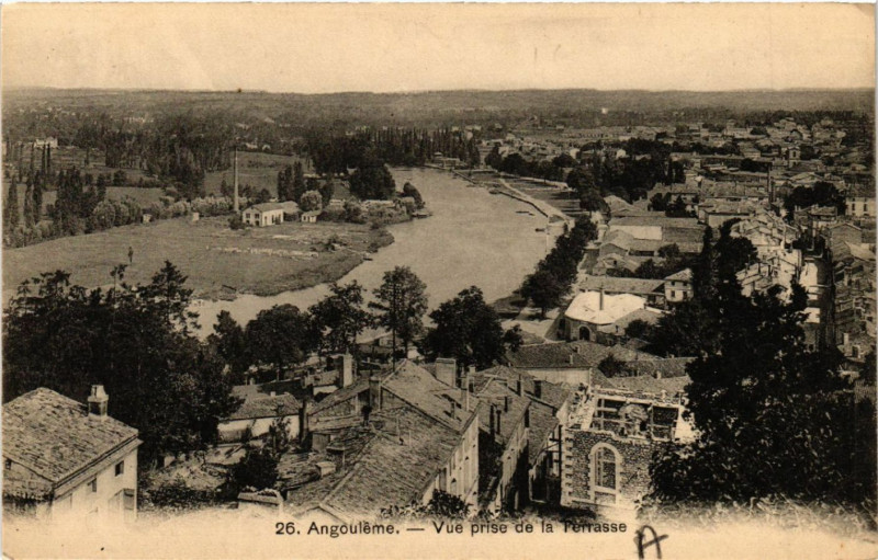 Carte postale ancienne Angouléme - Vue prise de la Terrasse à Angoulême