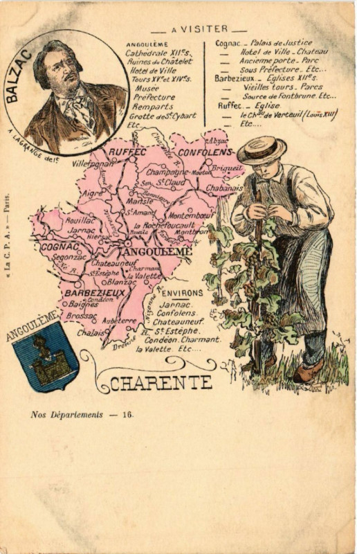 Carte postale ancienne Nos Départements Charente