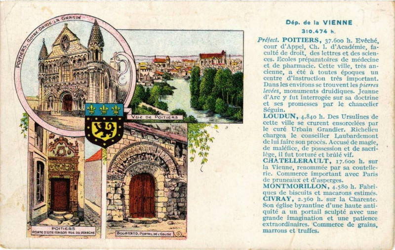 Carte postale ancienne Dep. de la Vienne