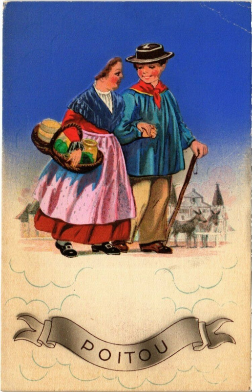 Carte postale ancienne Poitou Folklore