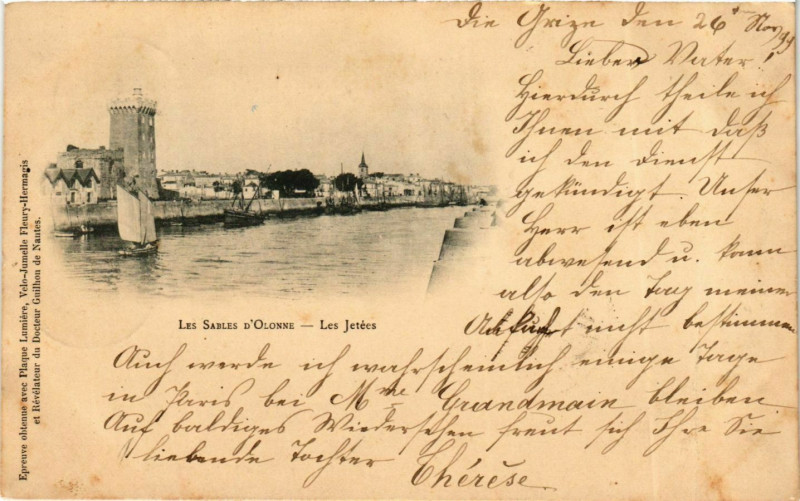 Carte postale ancienne Les Sables d'Olonne Les Jetées