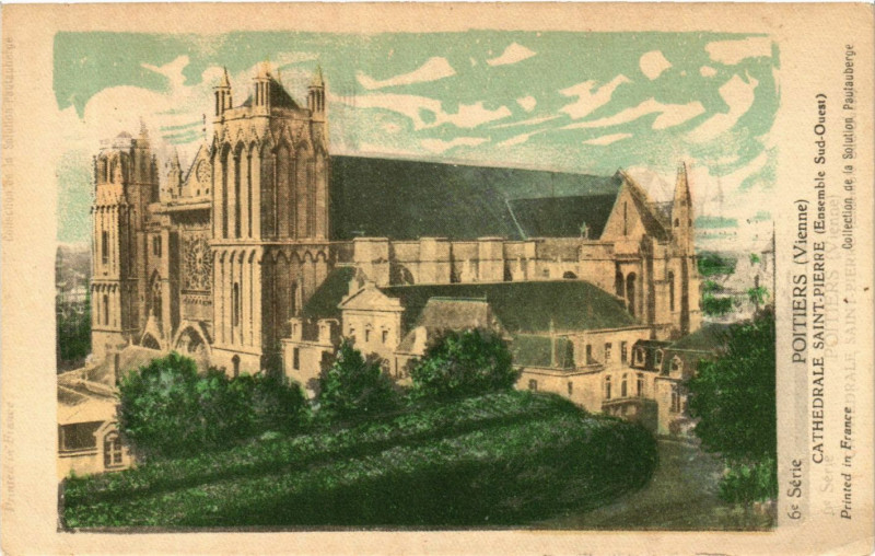 Carte postale ancienne Poitiers - Cathédrale Saint-Pierre à Poitiers
