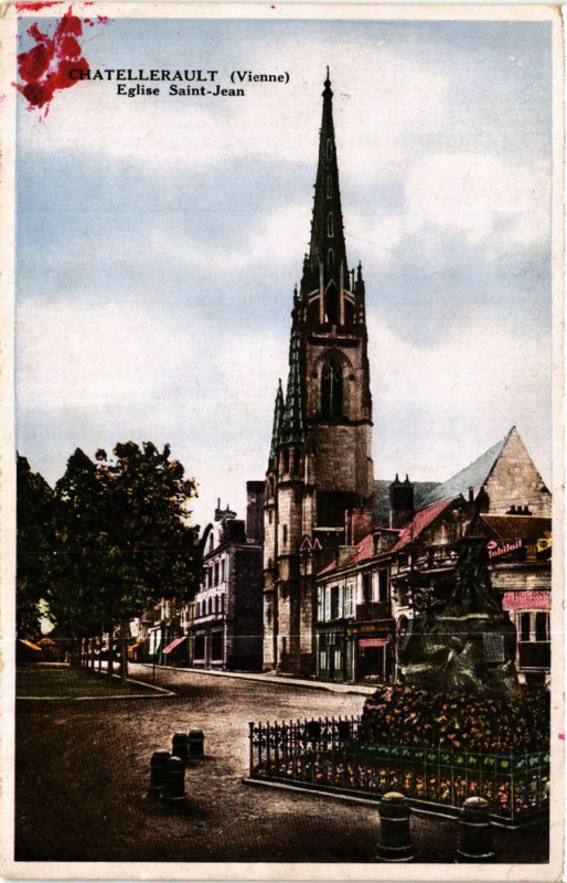 Carte postale ancienne Chatellerault - Eglise Saint-Jean à Châtellerault