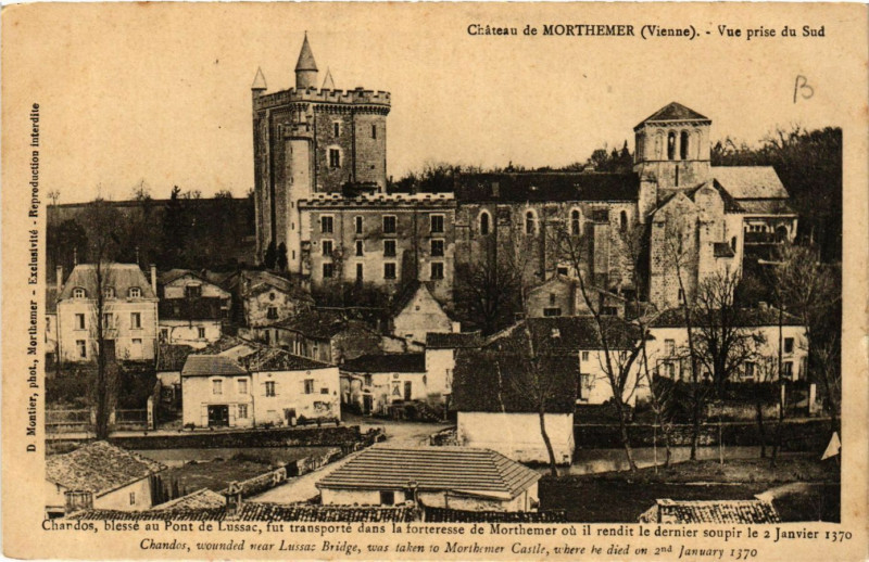 Carte postale ancienne Chateau de Morthemer - Vue prise du Sud