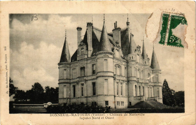 Carte postale ancienne Bonneuil Matours - Chateau de Marieville à Bonneuil-Matours