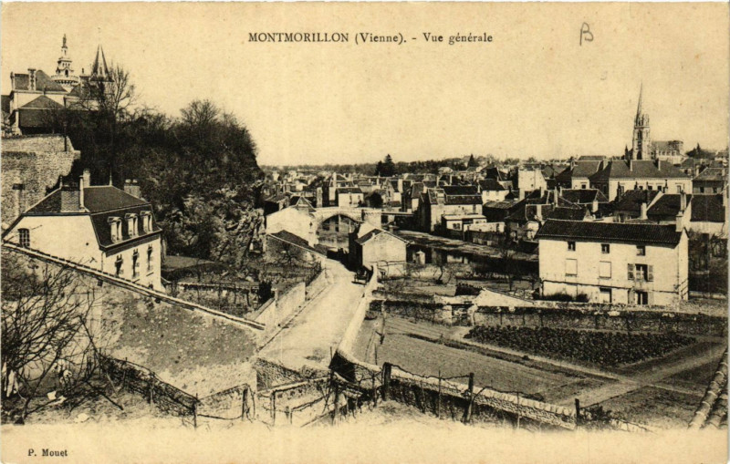 Carte postale ancienne Montmorillon - Vue générale à Montmorillon