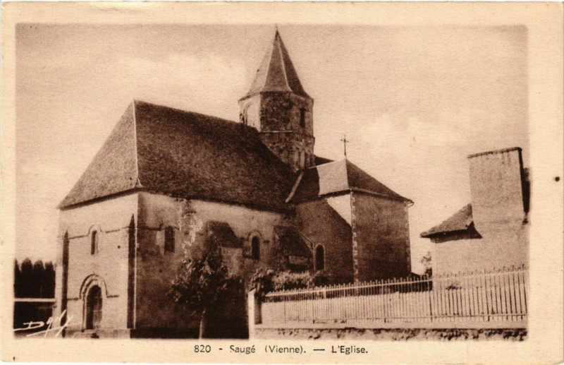 Carte postale ancienne Sauge - L'Eglise