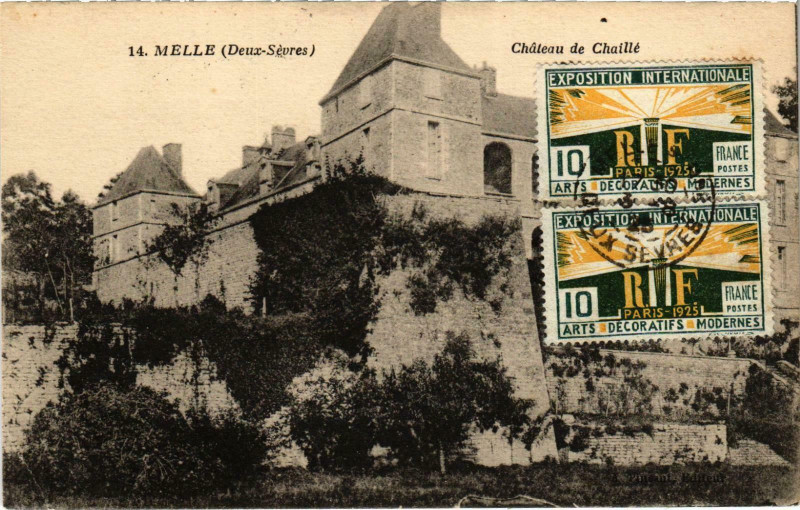 Carte postale ancienne Melle - Chateau de Chaille à Melle