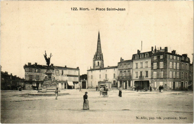 Carte postale ancienne Niort Place St. Jean à Niort