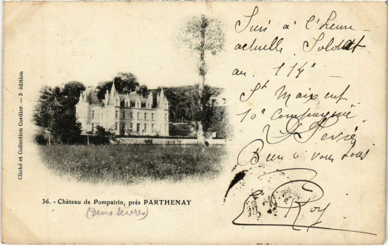 Carte postale ancienne Parthenay Chateau de Pompairin à Parthenay