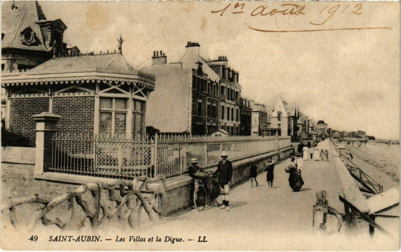 Carte postale ancienne St. Aubin Les Villas et la Digue