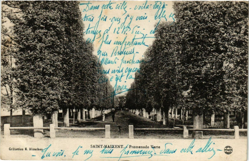 Carte postale ancienne Saint-Maixent - Promenade Verte à Rom