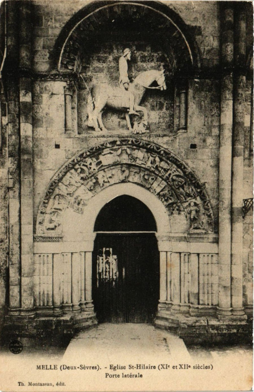 Carte postale ancienne Melle - Eglise Saint-Hilaire à Melle
