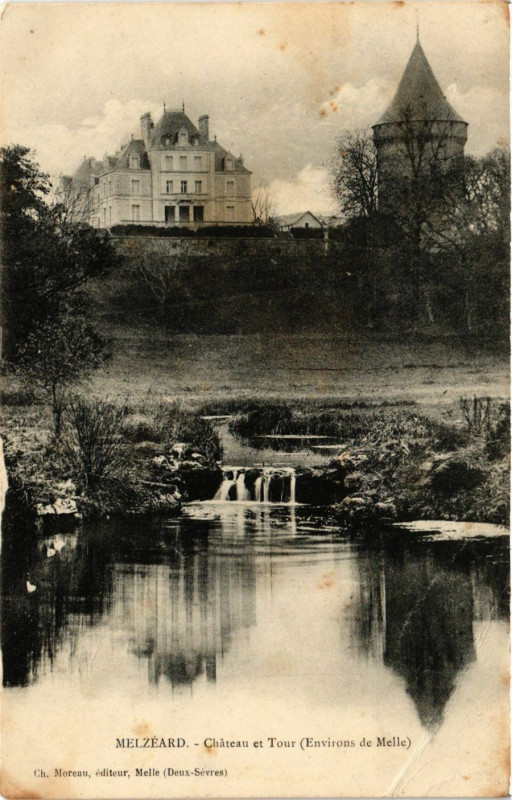 Carte postale ancienne Melzeard - Chateau et Tour