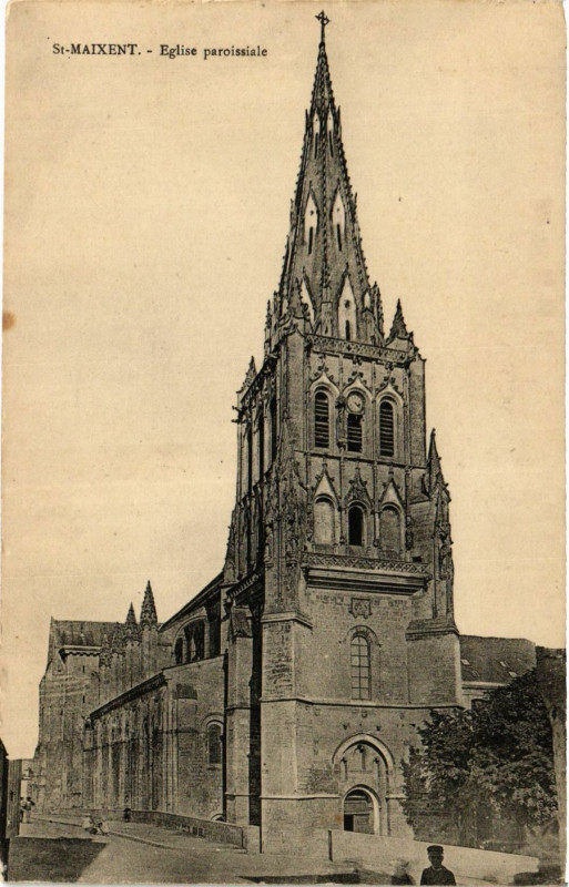Carte postale ancienne Saint-Maixent - Eglise paroissiale